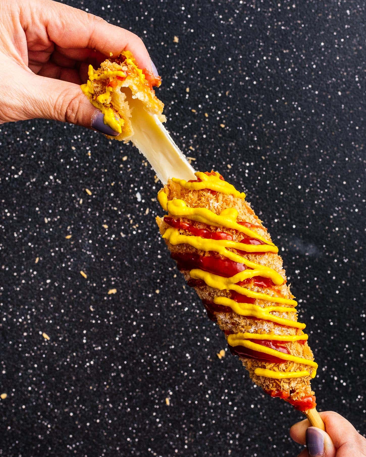 Korean Corn Dog Cheese Toss | www.iamafoodblog.com