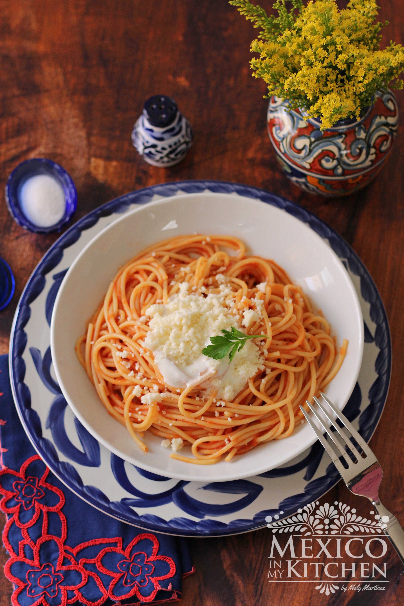 Мексиканский рецепт красных спагетти
