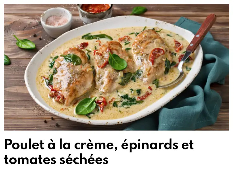 Poulet Crème Épinards
