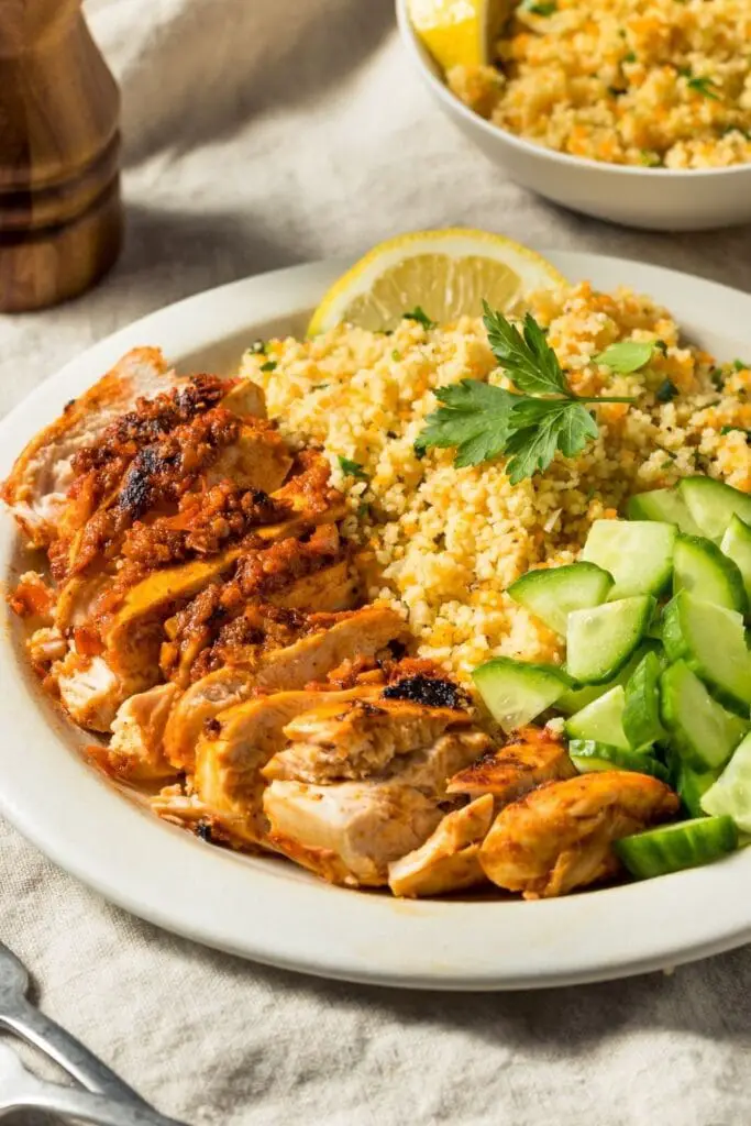 Harissa Chicken with Couscous and Cucumber