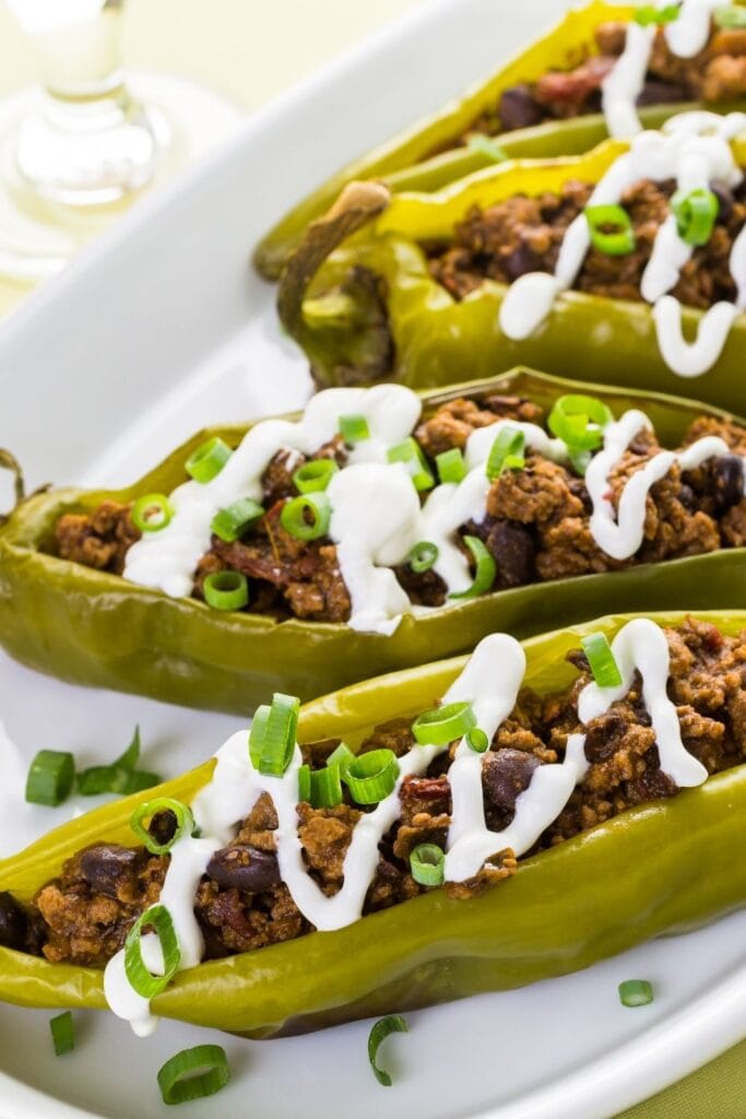 Anaheim Stuffed Peppers with Beef and Beans