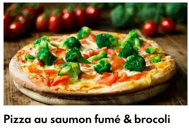saumon broccoli pizza