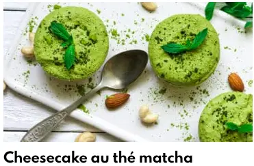 matcha de té de tarta de queso