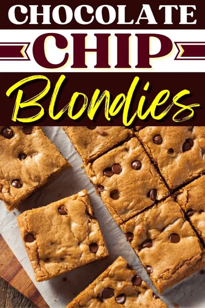 Blondies con chispas de chocolate