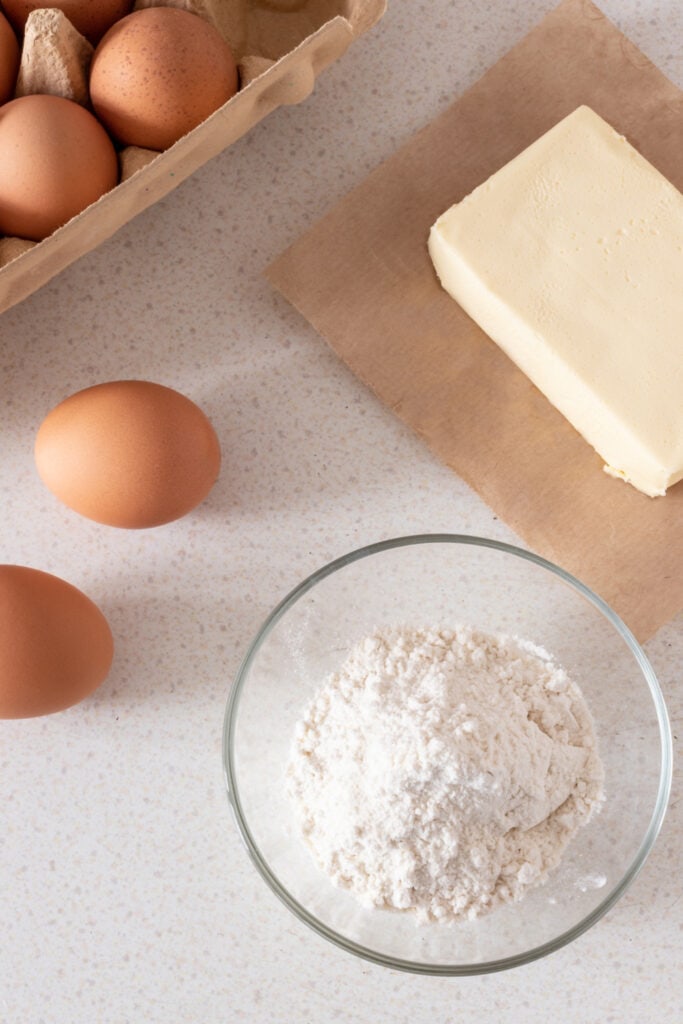 Flapjack Receta Ingredientes: huevos, mantequilla, harina