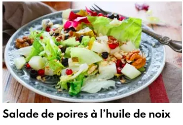 poire salad with huile de noix