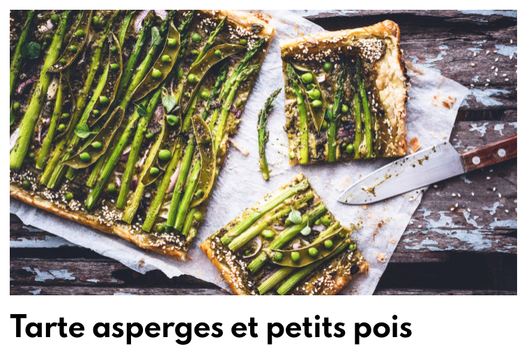 tarte asperges และ petits pois