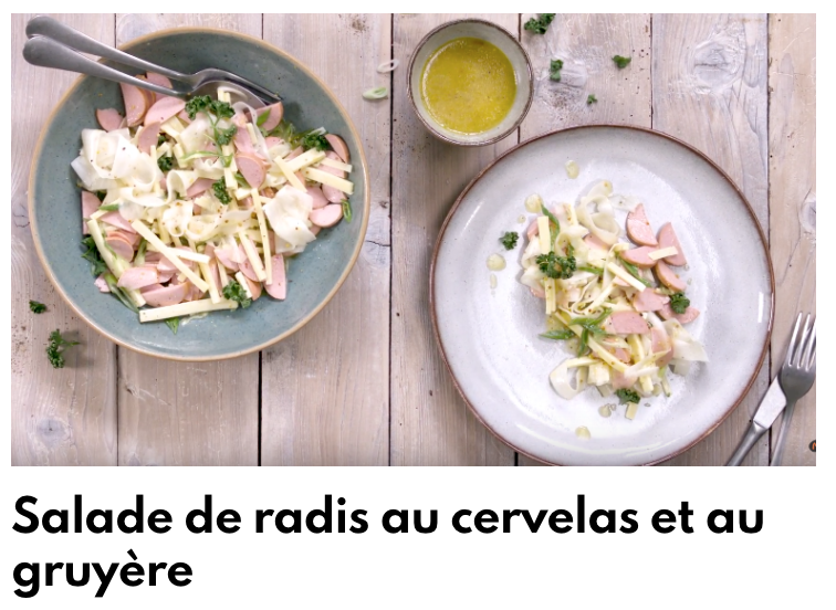 Radise salat cervelade ja gruyère'iga