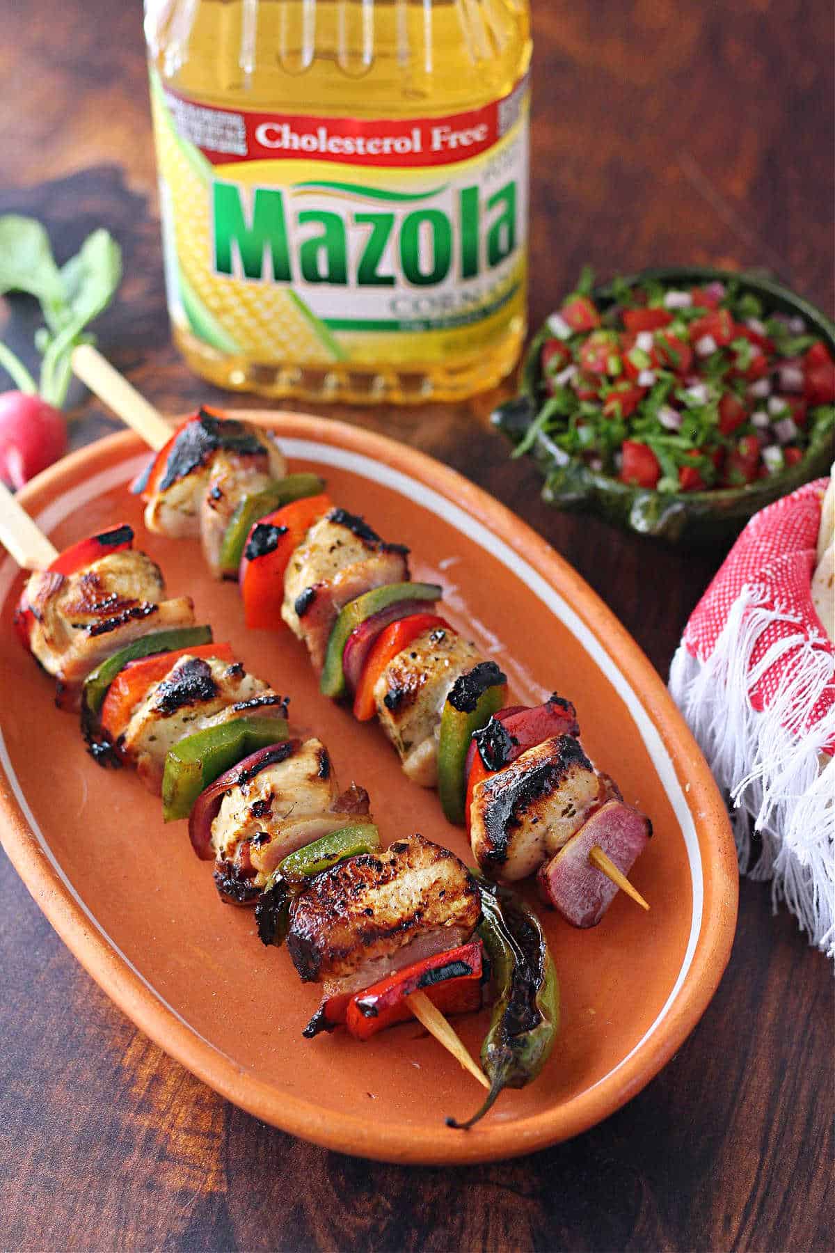 Mexican chicken kebabs