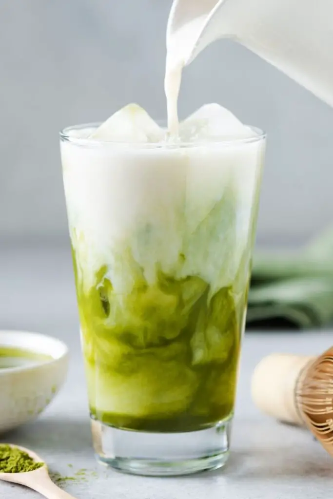 Té helado Matcha con leche de soja