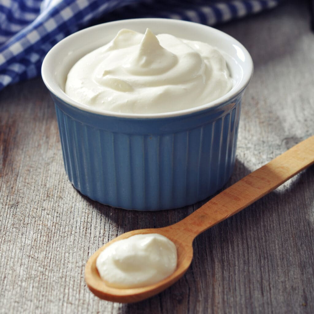 Yogur y bicarbonato de sodio