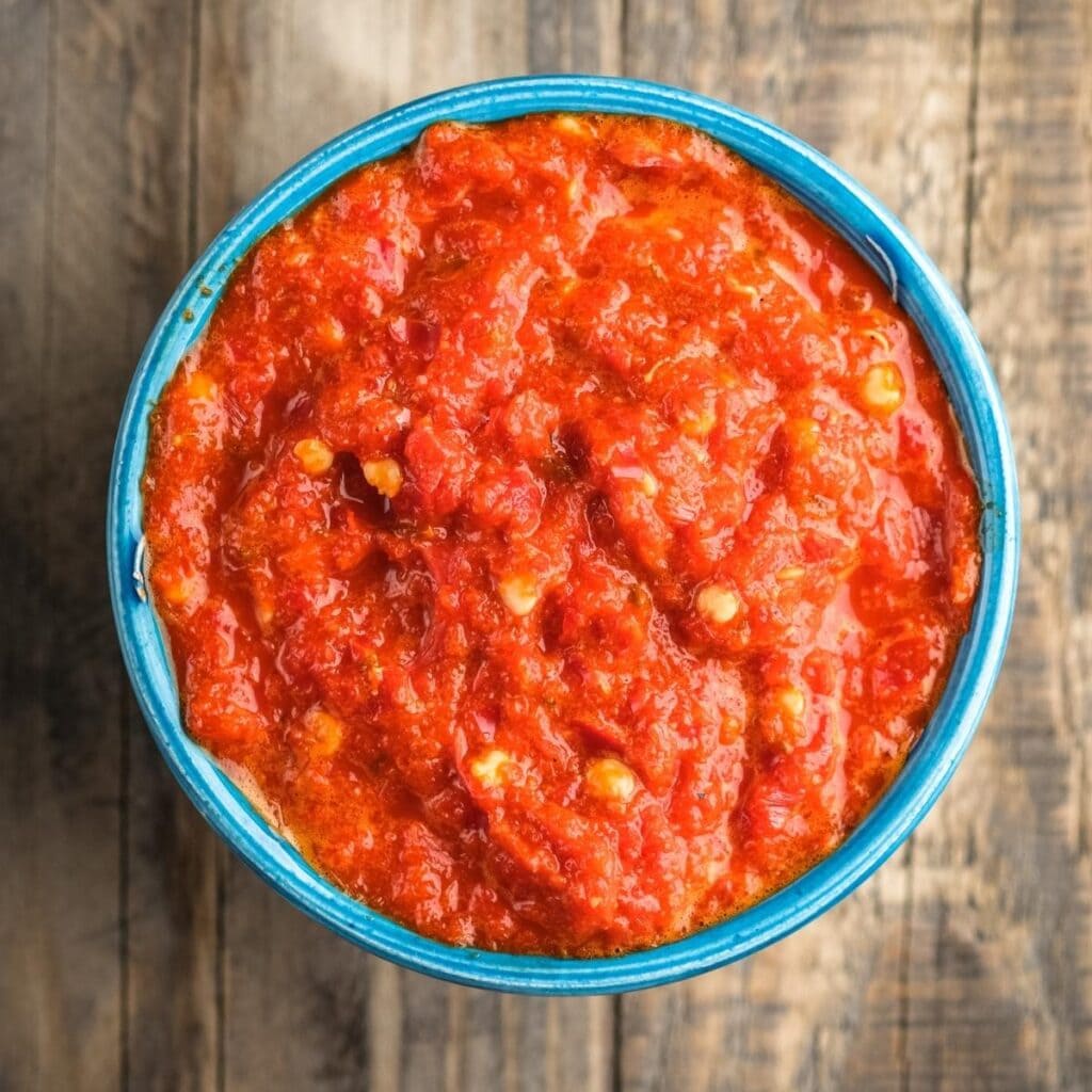 Salsa Harissa en un tazón