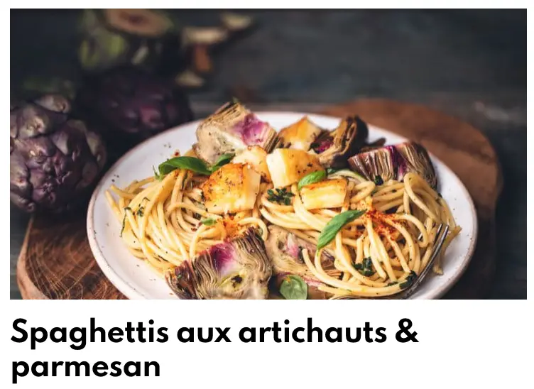 Espaguetis con alcachofas