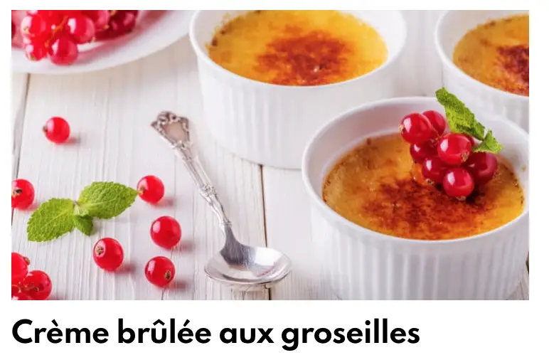Crème brûlée su grozeliais