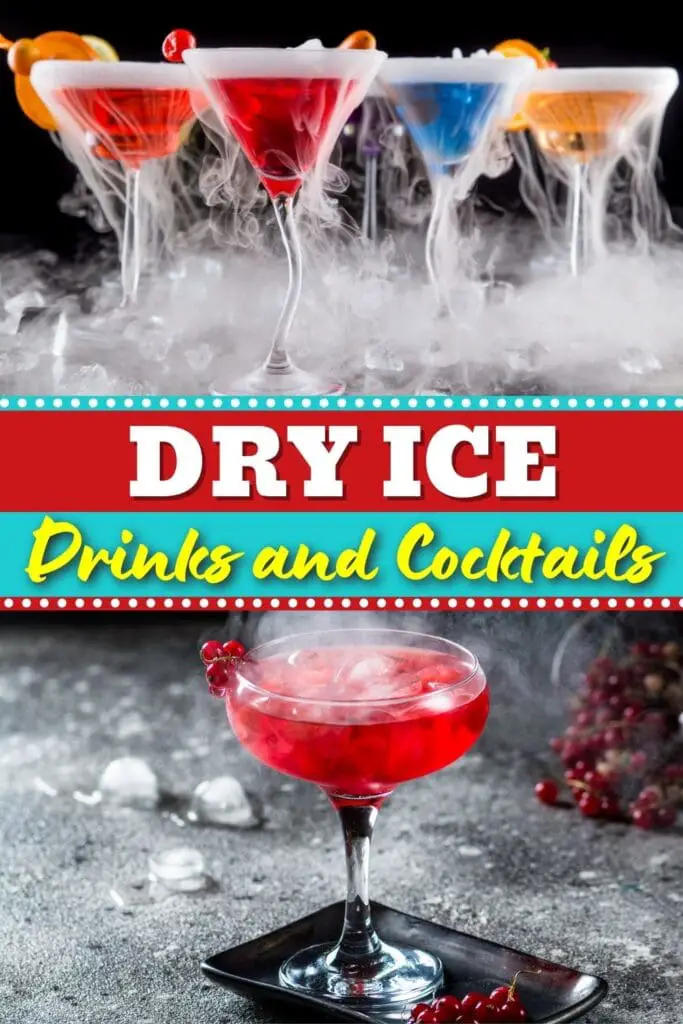 Bebidas y cócteles con hielo seco