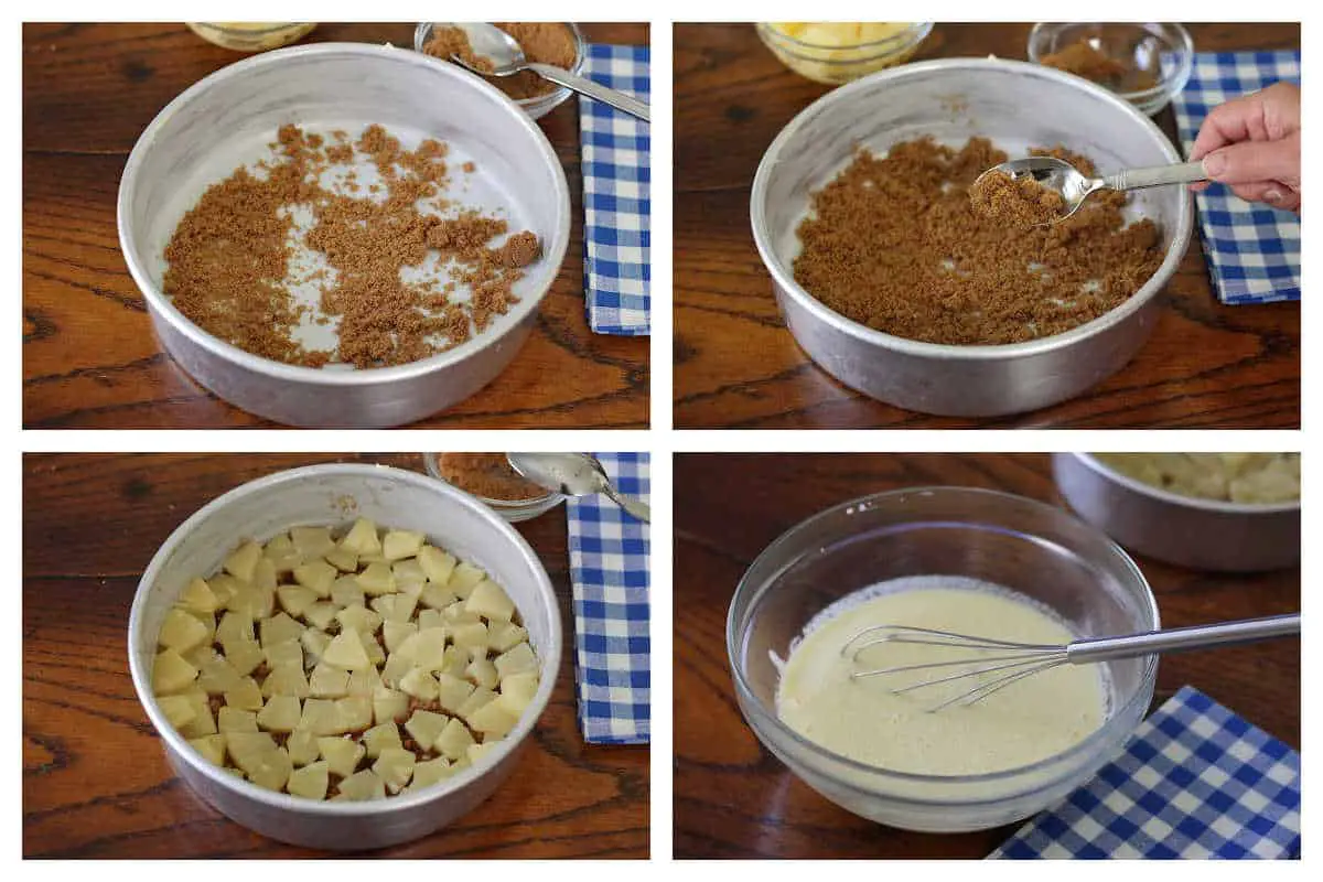 अननसाचा उलटा केक बनवण्याची प्रक्रिया
