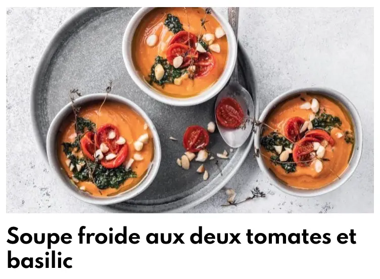 Sopa froide aux deux tomates