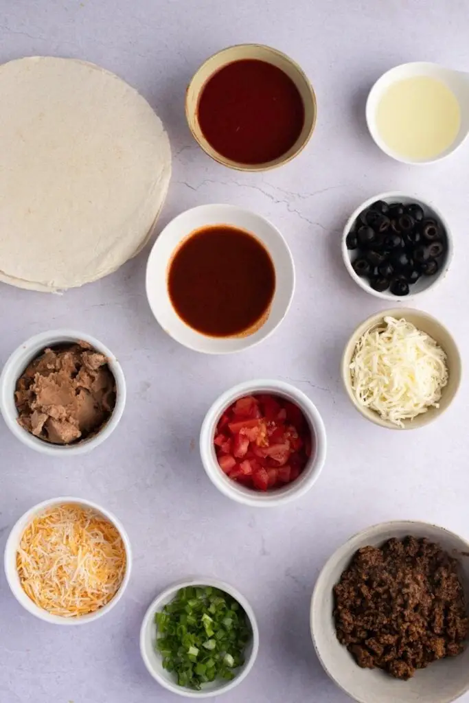 Ingredientes de la pizza mexicana Taco Bell