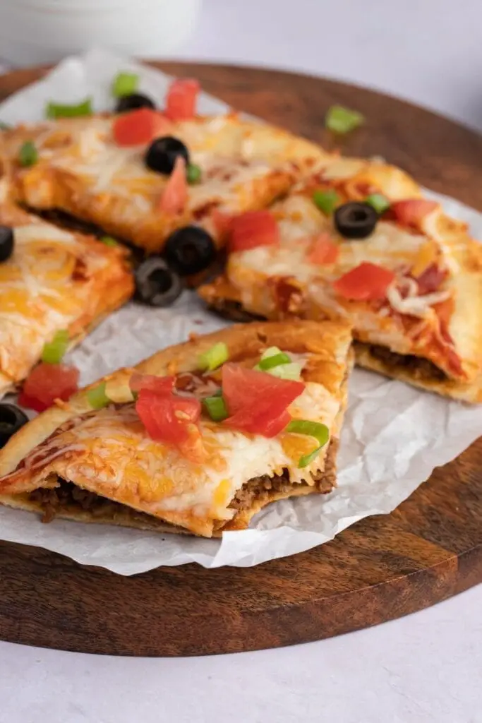 Taco Bell pizza meksîkî bi sebze li ser