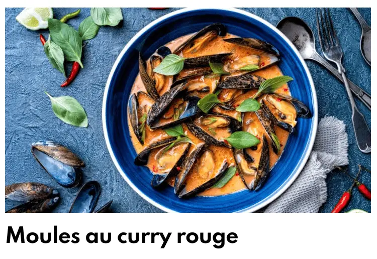 Moule curry rouge