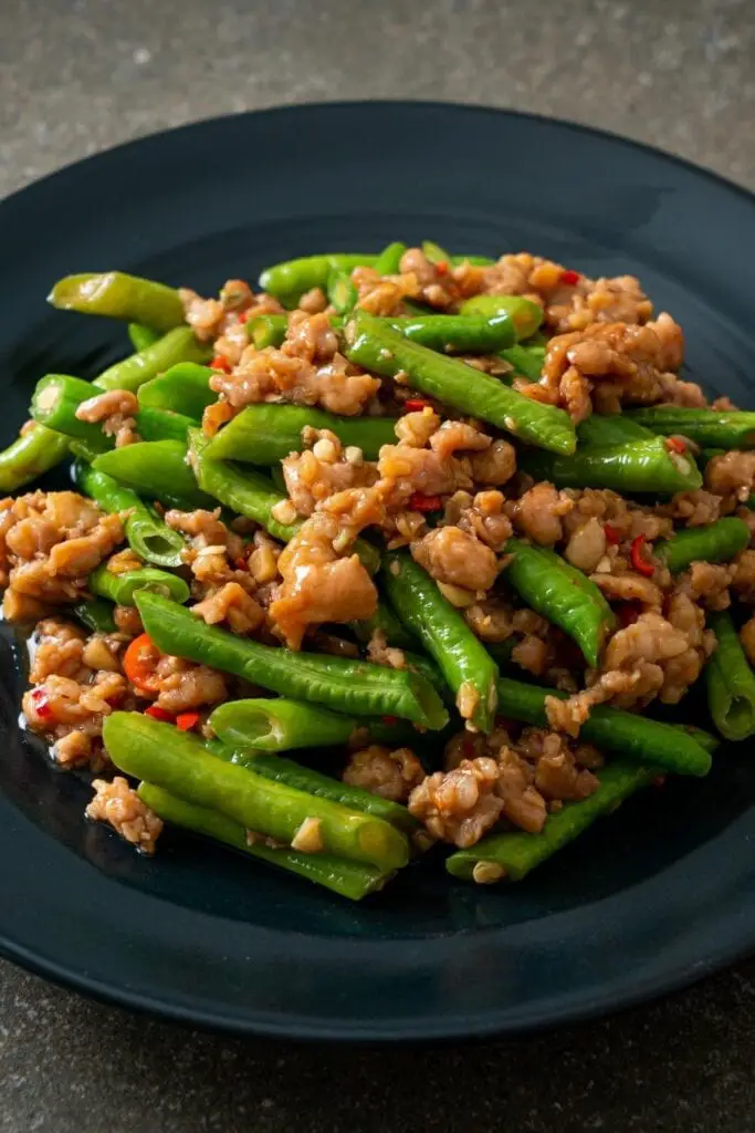 Stir-Fried Ground Pork with Green Beans and Pepper