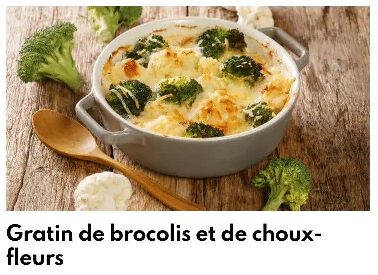 Brócolis chou-fleu gratinados