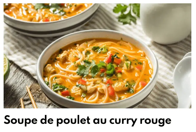Sopa poulet curry rouge