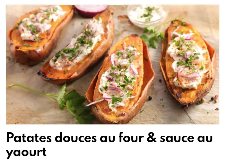 Patates douces au four agus sauce au yaourt