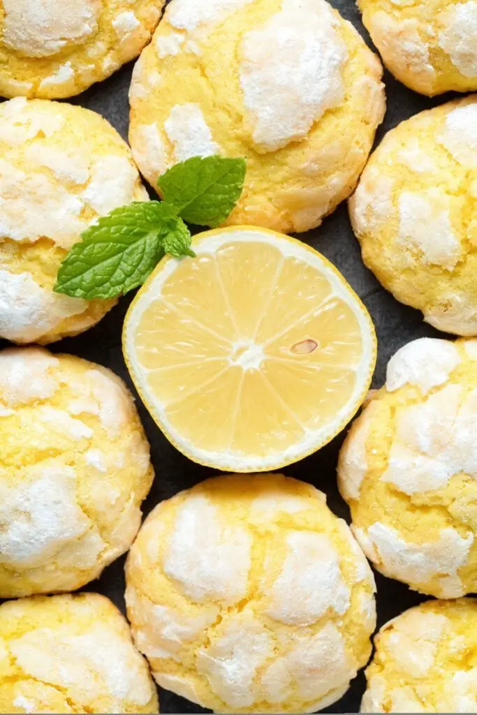 Galletas arrugadas de limón amarillo