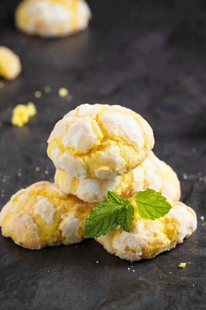 Biskut Crinkle Lemon Kuning buatan sendiri dengan Gula Serbuk