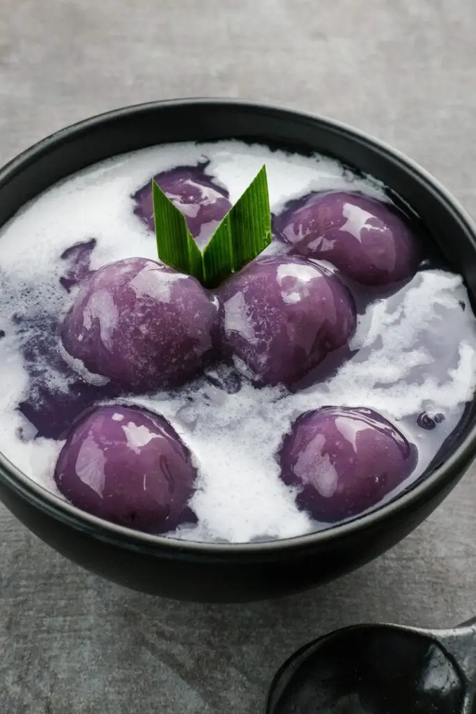 Bubur homemade kalayan ubi ungu sareng santan