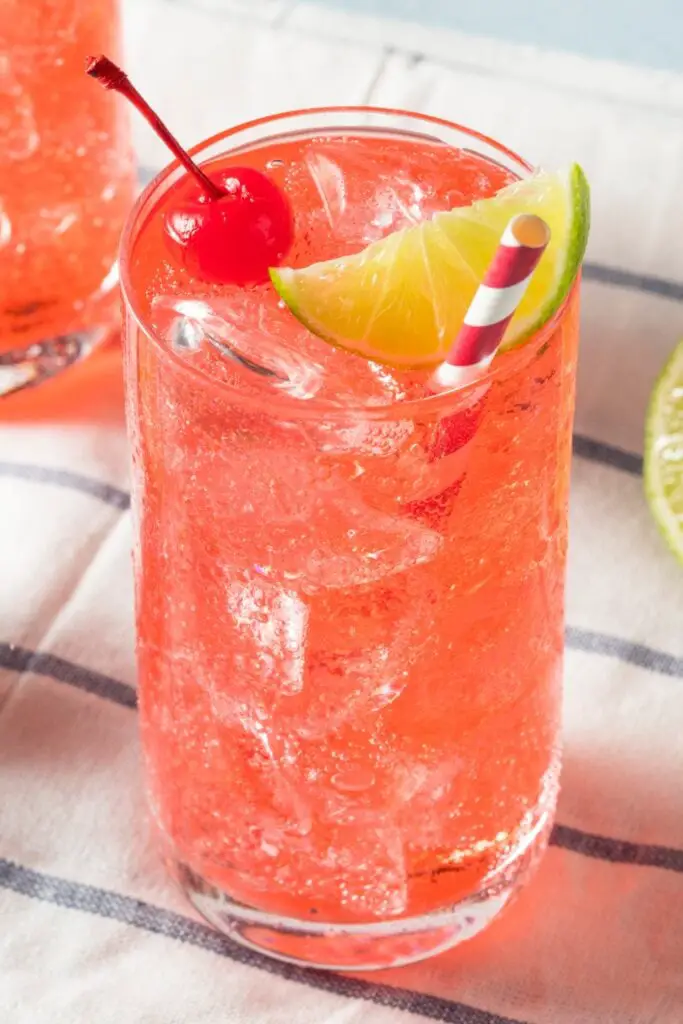 Lime and sweet cherry cocktail