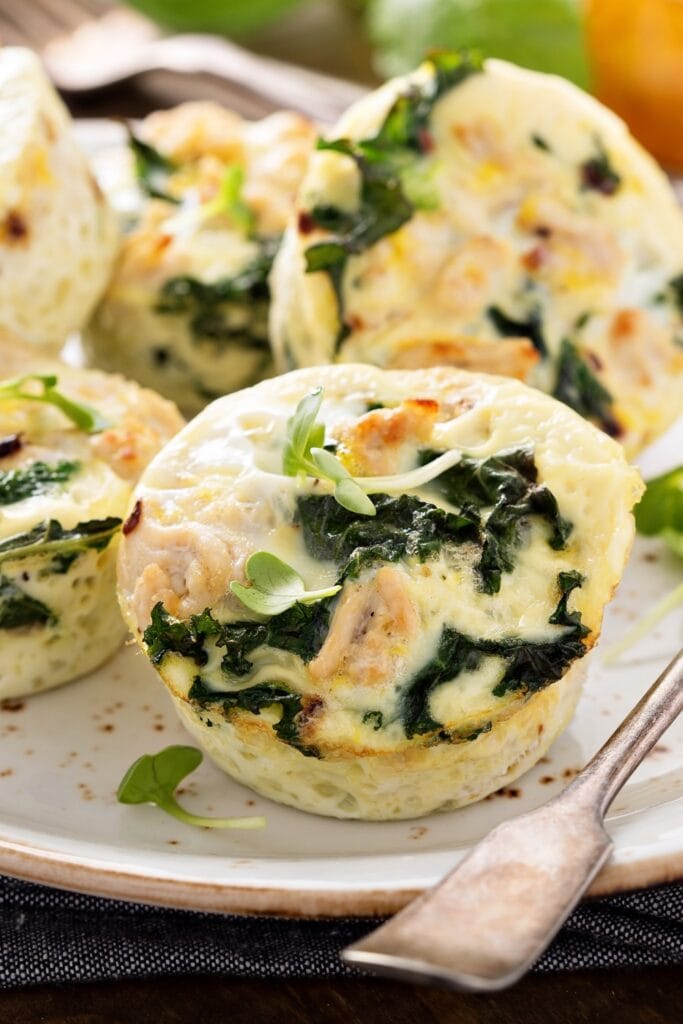 Egg White Muffins ជាមួយ Spinach