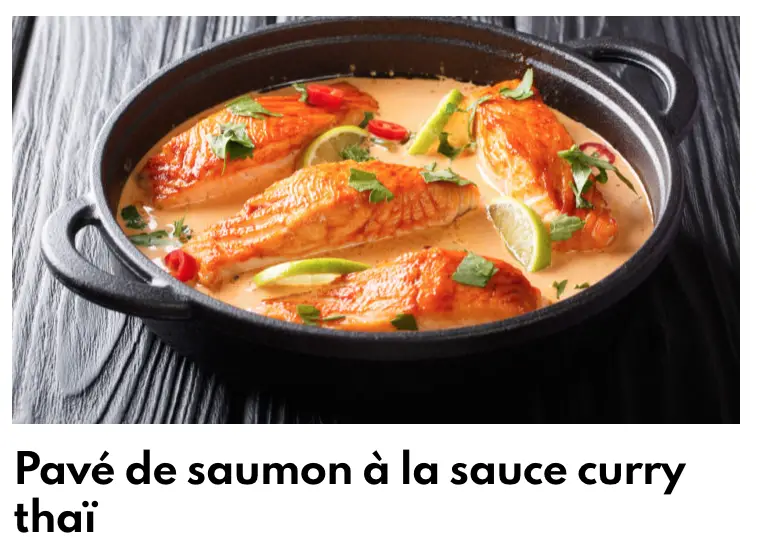 Pavé de saumon a la salsa curry thai
