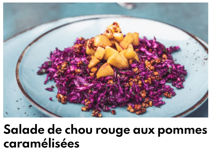 Chou rouge og pomme salat