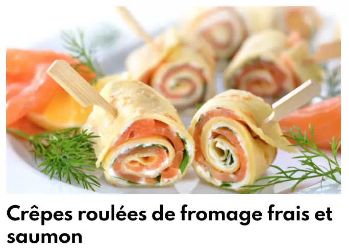 Crepes roulées ደ frais እና saumon አይብ