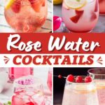 Coquetéis de água de rosas