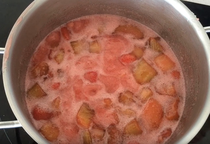 marmelada de ruibarbo e fresas