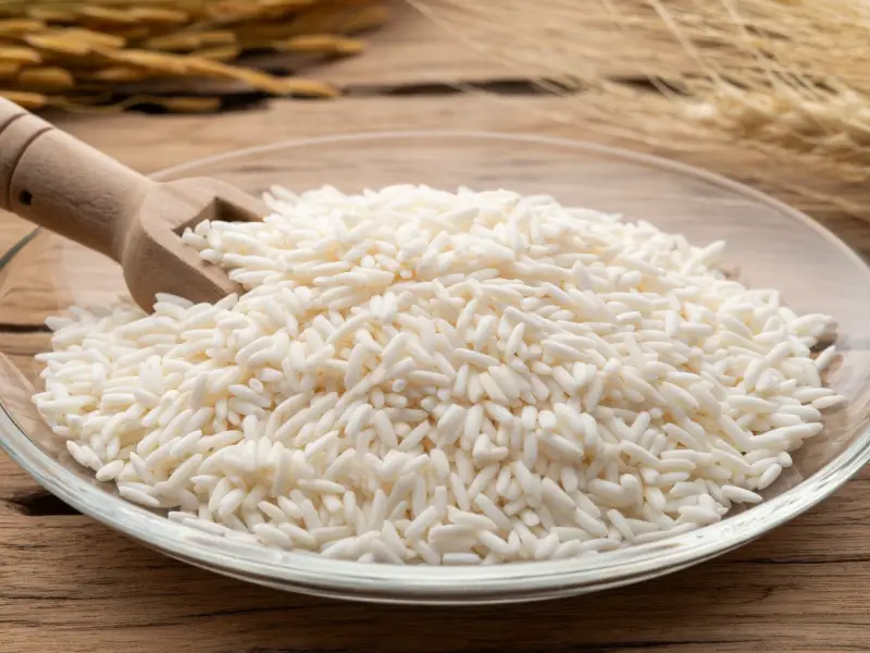rauwe kleverige rijst